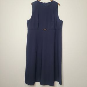 J. Crew Navy Blue Sleeveless Dress NWT Tollegno 1900 22 Plus Solid